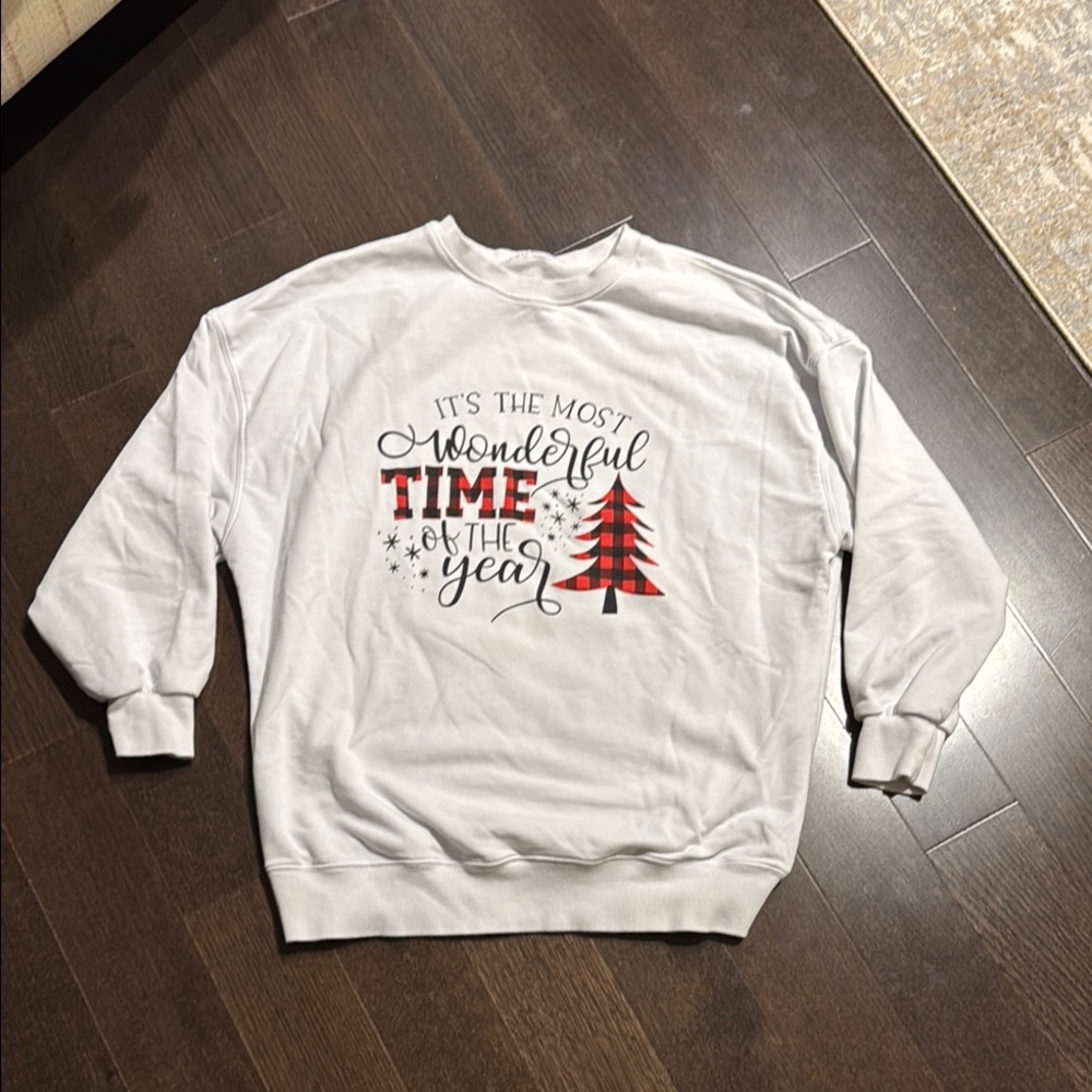 White Holiday Sweater ‘It’s the most wonderful time of the year’